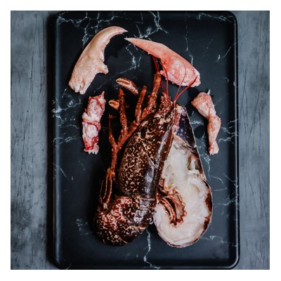 Homard européen en carapace coupé en 2